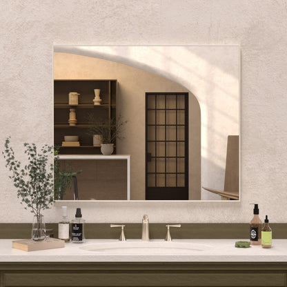 Sight 36 in. W x 30 in. H Rectangular Framed Wall Bathroom Vanity Mirror Brushed Nickel ZL3630BN-1_cf2c6968-83eb-458e-86ae-835049b5c901
