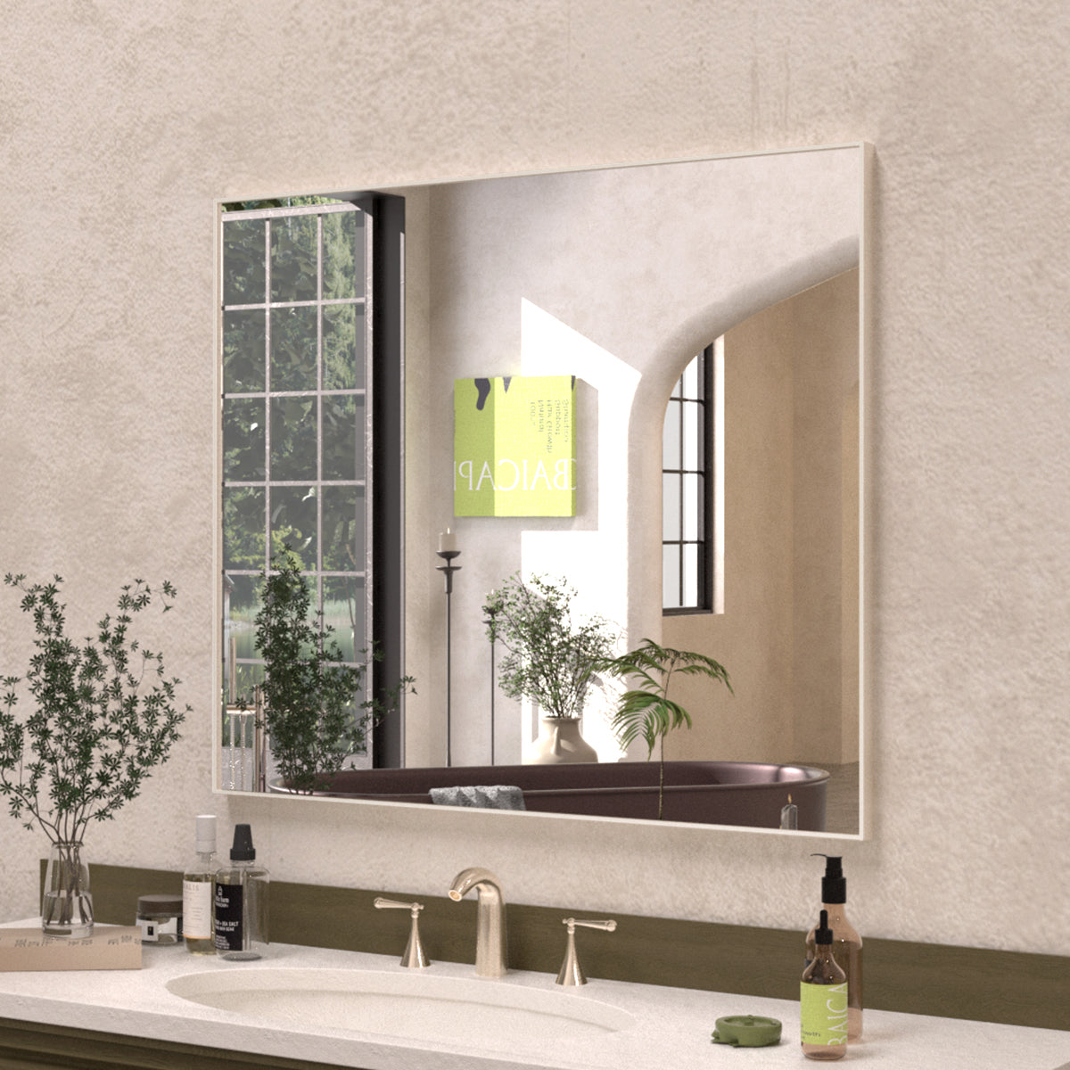 Sight 36 in. W x 30 in. H Rectangular Framed Wall Bathroom Vanity Mirror ZL3630BN-2_21007cf8-071f-4c41-a7d3-62f0dca7f030
