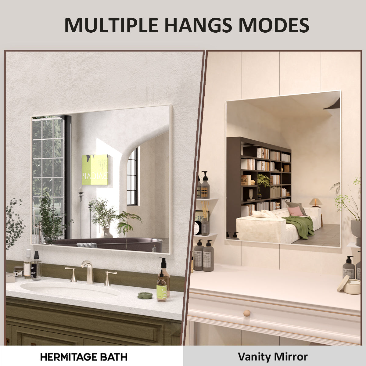 Sight 36 in. W x 30 in. H Rectangular Framed Wall Bathroom Vanity Mirror ZL3630BN-5