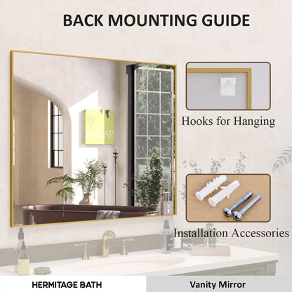 Sight 36 in. W x 30 in. H Rectangular Framed Wall Bathroom Vanity Mirror ZL3630GD-10
