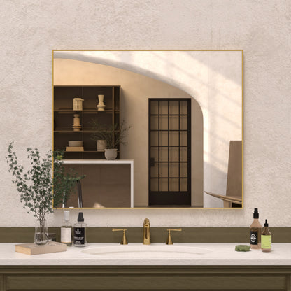 Sight 36 in. W x 30 in. H Rectangular Framed Wall Bathroom Vanity Mirror Gold ZL3630GD-2_0a4ccf92-dc33-4b00-8aff-80d64f2e3963
