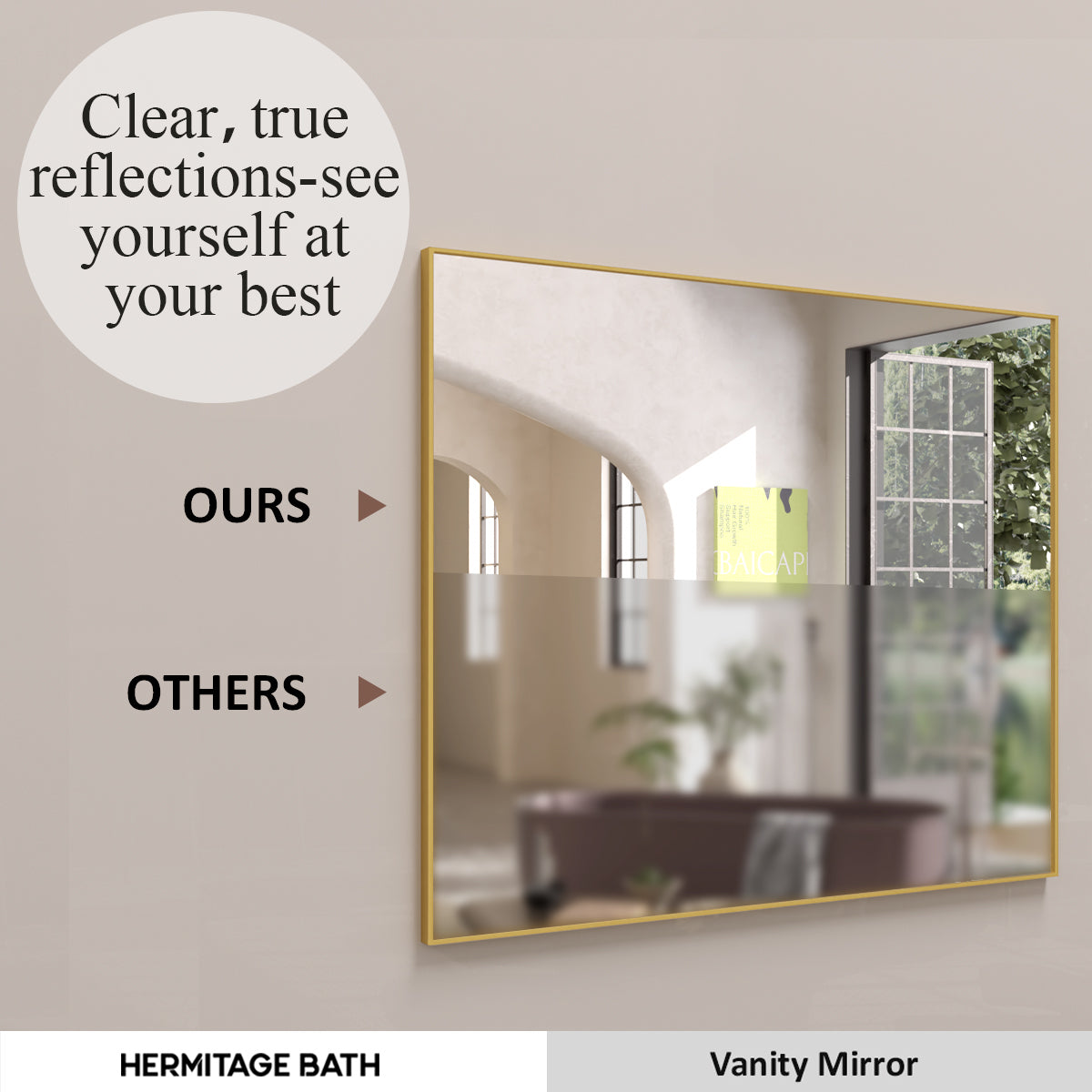 Sight 36 in. W x 30 in. H Rectangular Framed Wall Bathroom Vanity Mirror ZL3630GD-7