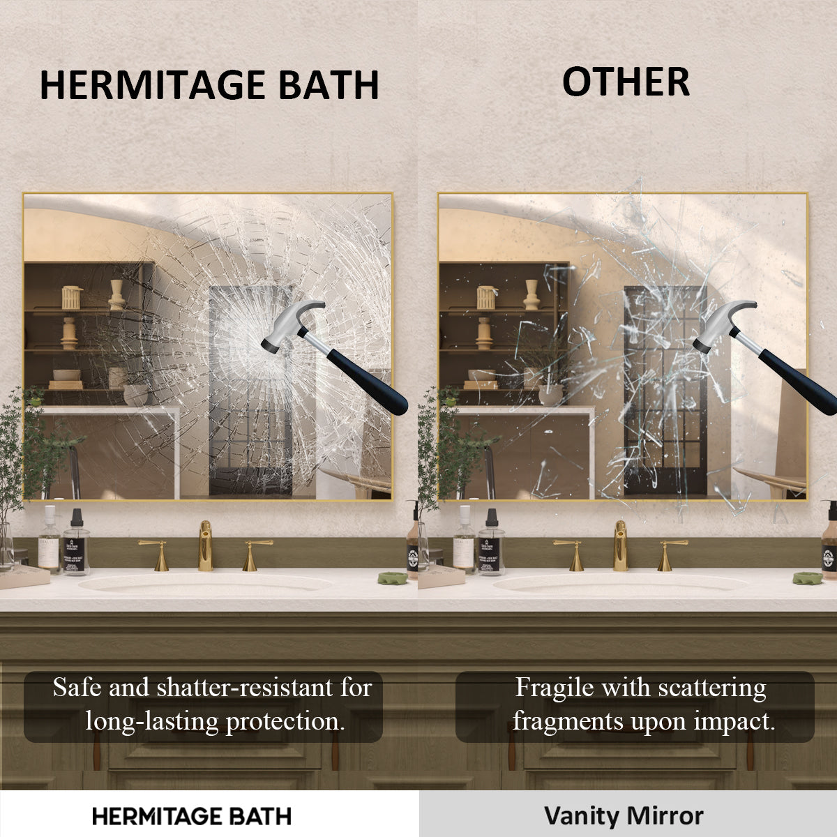 Sight 36 in. W x 30 in. H Rectangular Framed Wall Bathroom Vanity Mirror ZL3630GD-9
