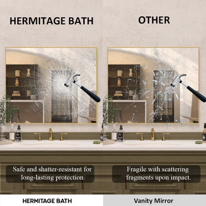 Sight 36 in. W x 30 in. H Rectangular Framed Wall Bathroom Vanity Mirror ZL3630GD-9