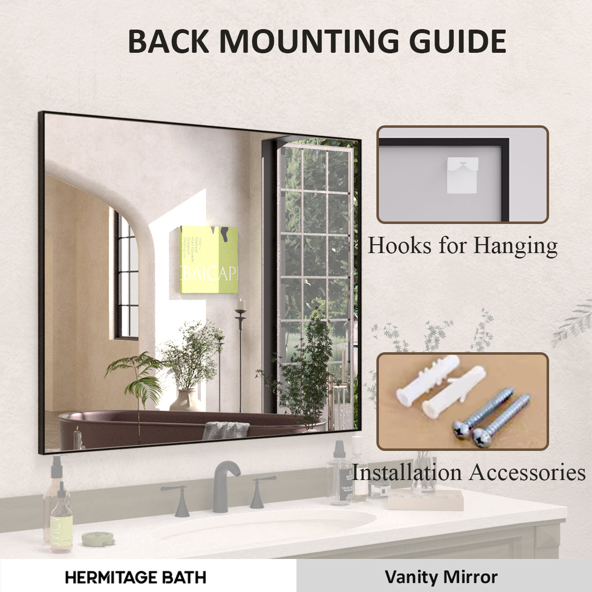 Sight 36 in. W x 30 in. H Rectangular Framed Wall Bathroom Vanity Mirror ZL3630MB-10
