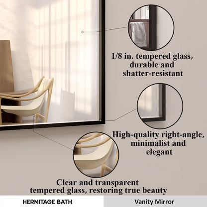 Sight 36 in. W x 30 in. H Rectangular Framed Wall Bathroom Vanity Mirror ZL3630MB-4