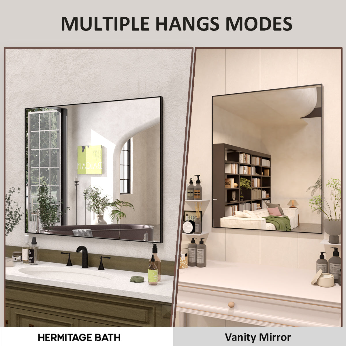 Sight 36 in. W x 30 in. H Rectangular Framed Wall Bathroom Vanity Mirror ZL3630MB-5