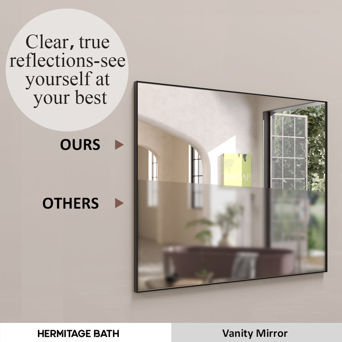Sight 36 in. W x 30 in. H Rectangular Framed Wall Bathroom Vanity Mirror ZL3630MB-7