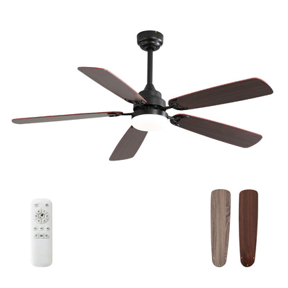 Taimei Cirrus 52 in. White Oak Downrod Standard Ceiling Fan with Integrated LED with Remote Included 5 Two-Tone Blades DC Motor new