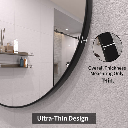 TaiMei Multiple sizes Round Framed Wall Bathroom Vanity Mirror in Matte Black rm24-BL05