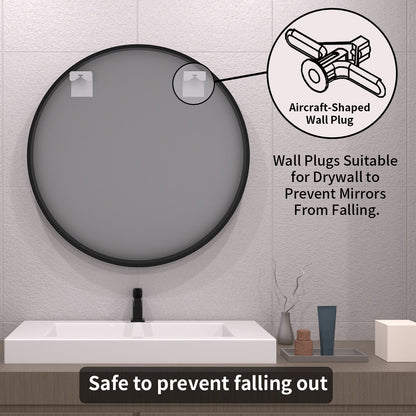 TaiMei Multiple sizes Round Framed Wall Bathroom Vanity Mirror in Matte Black rm24-BL10