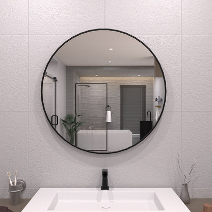 TaiMei Multiple sizes Round Framed Wall Bathroom Vanity Mirror in Matte Black 32*32 rm32-BL01_8ddaca11-b1af-411c-9d1d-97a7c8b16abe