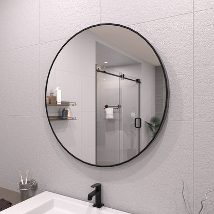TaiMei Multiple sizes Round Framed Wall Bathroom Vanity Mirror in Matte Black rm32-BL02