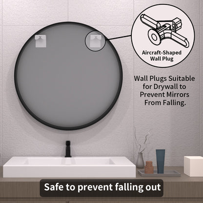 TaiMei Multiple sizes Round Framed Wall Bathroom Vanity Mirror in Matte Black rm32-BL10