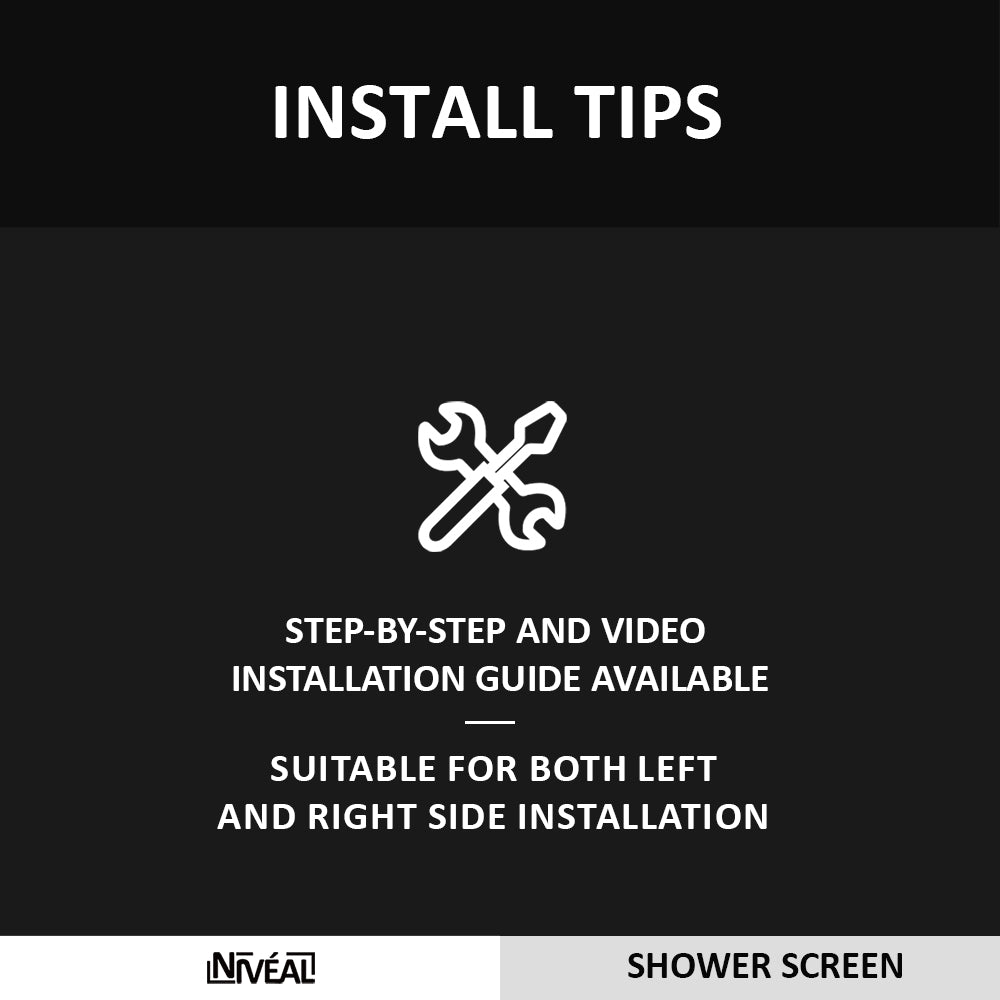 Niveal Citron 34 in. W x 72 in. H Fixed Framed Shower Door in Matte Black Finish