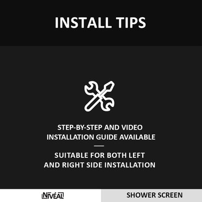 Niveal Citron 34 in. W x 72 in. H Fixed Framed Shower Door in Matte Black Finish