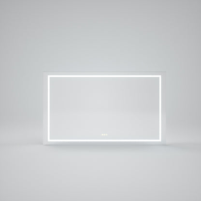 Althea  Rectangular Frameless LED Anti-Fog Wall Bathroom Vanity Mirror in Polished Crystal