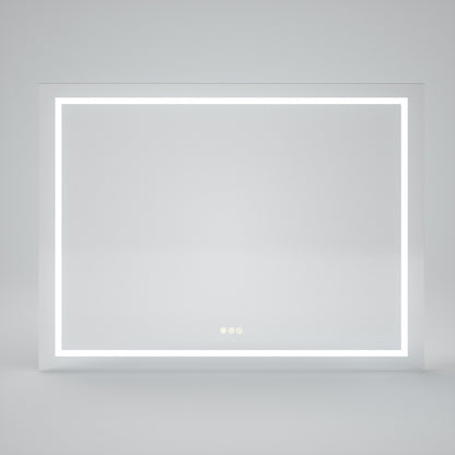 Althea  Rectangular Frameless LED Anti-Fog Wall Bathroom Vanity Mirror in Polished Crystal