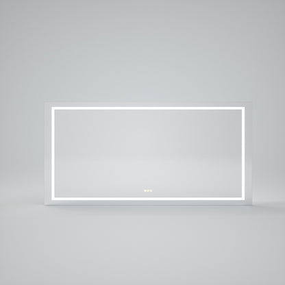 Althea  Rectangular Frameless LED Anti-Fog Wall Bathroom Vanity Mirror in Polished Crystal