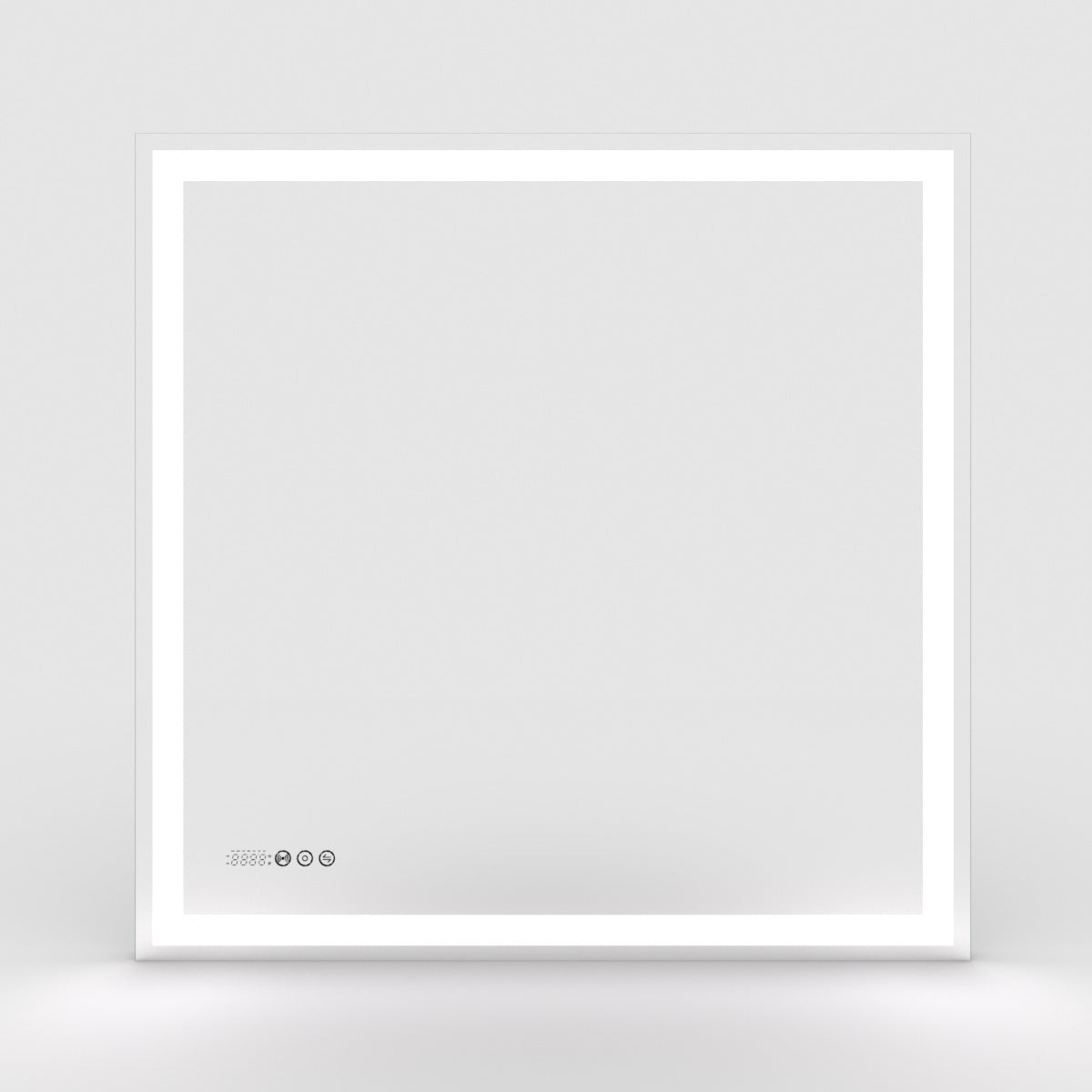 Rectangular Frameless LED Light Anti-Fog Wall Bathroom Vanity Mirror in Polished Crystal