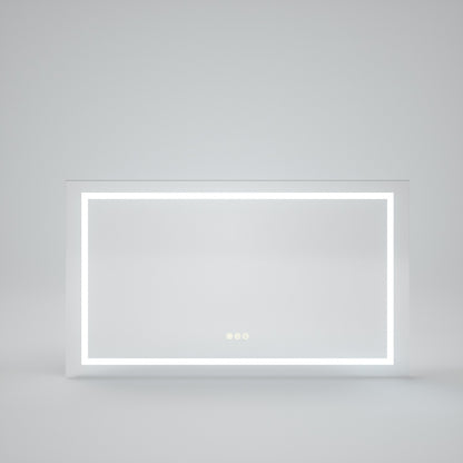 Althea  Rectangular Frameless LED Anti-Fog Wall Bathroom Vanity Mirror in Polished Crystal